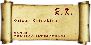 Reider Krisztina névjegykártya
